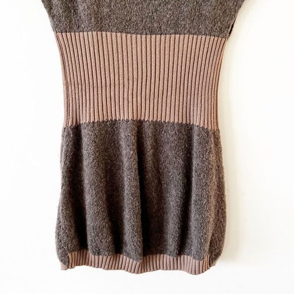 Oblique Italy Bodycon Sweater Tunic Mini Dress Size 2 Alpaca Blend Zip Front - Picture 6 of 9